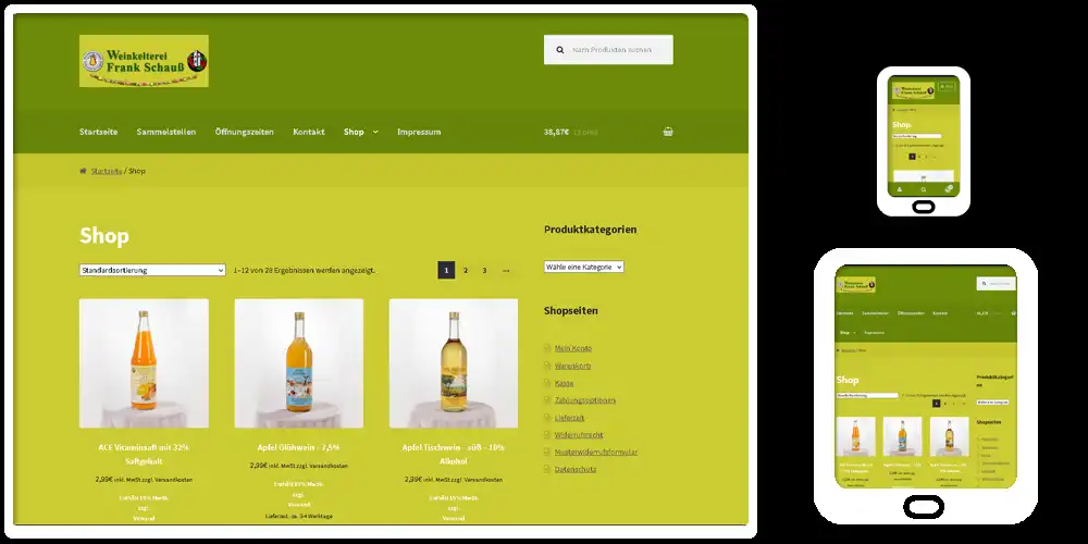 Onlineshop-Referenz Weinkelterei