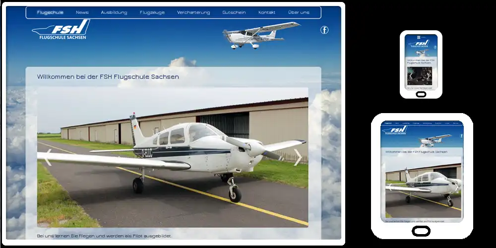 CMS-Referenz Flugschule Sachsen