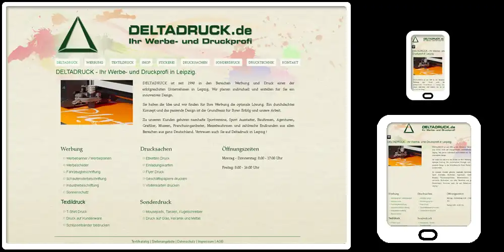 Webdesign-Referenz Deltadruck